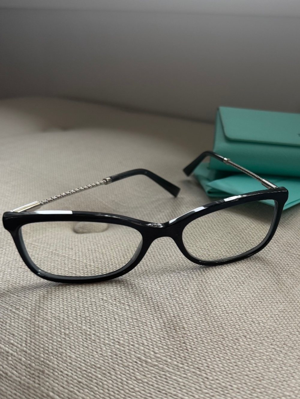 Tiffany & Co. Navy & Silver Optical Eyeglasses Frames + Case